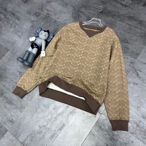 Coach Men's Tan/Brown Signature V-Neck Sweater